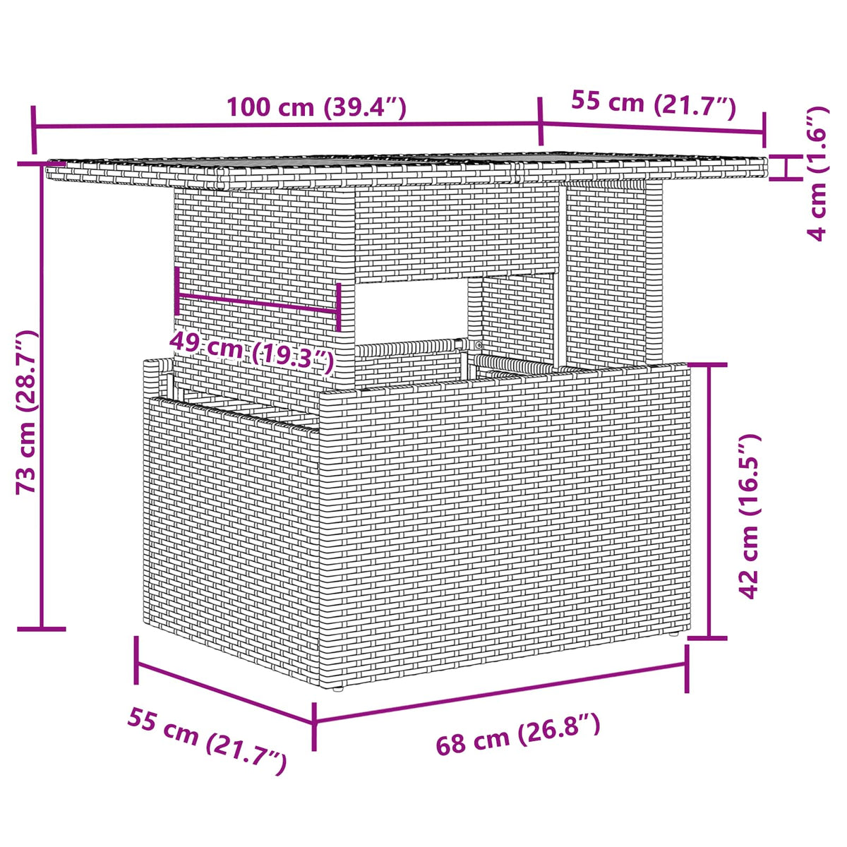 Sjedeća garnitura za vrt 9 kom. Svijetlo siva Poli Ratan Svjetlosiva 287,5 x 122,5 x 85 cm