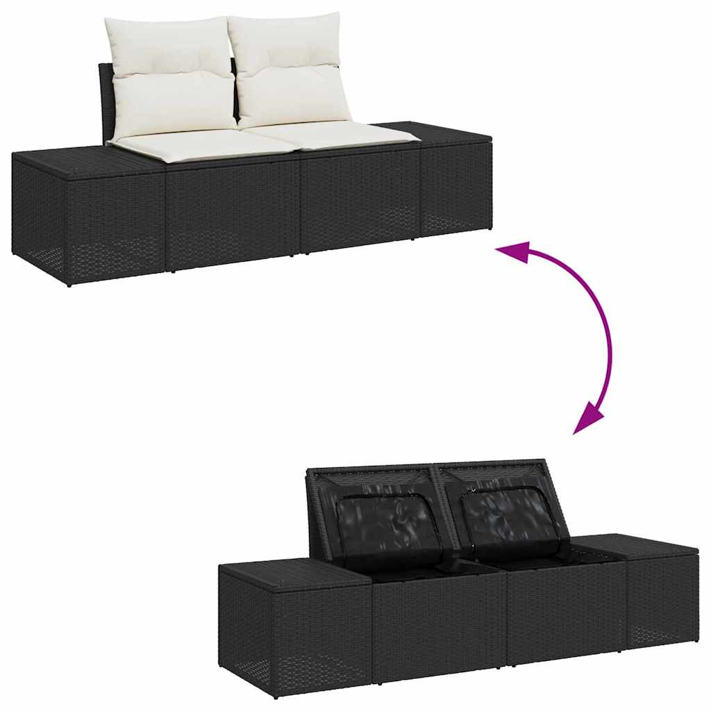 Sjedeća garnitura za vrt 9 kom. Crna poliratan 319 x 154 x 85 cm