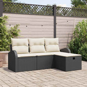 Set sofe 4 kom. Crna i Krema poliratan 179 x 117 x 85 cm