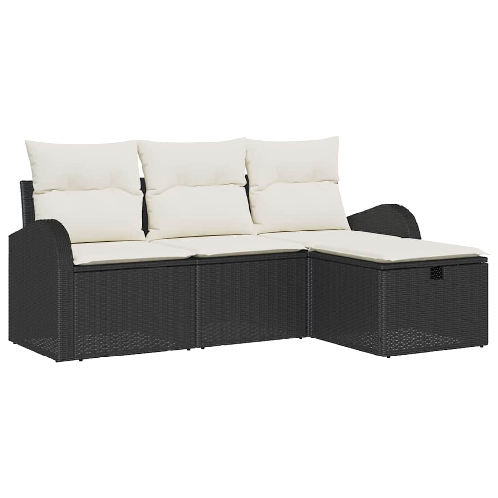 Set sofe 4 kom. Crna i Krema poliratan 179 x 117 x 85 cm