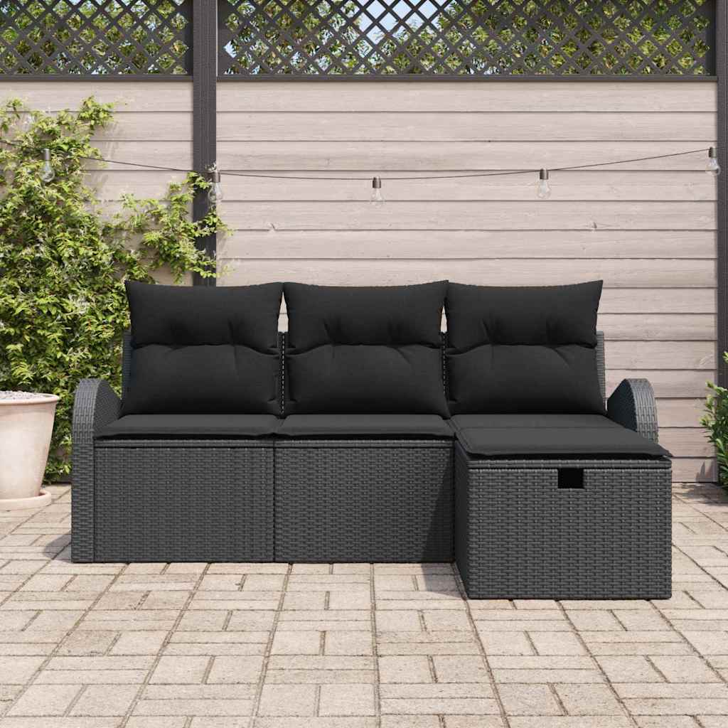 Set sofe 4 kom. Crna poliratan 179 x 117 x 85 cm