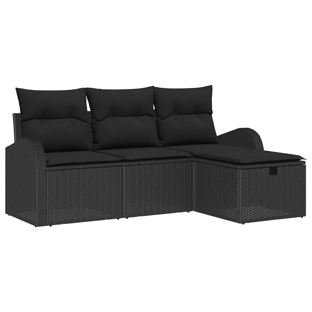Set sofe 4 kom. Crna poliratan 179 x 117 x 85 cm
