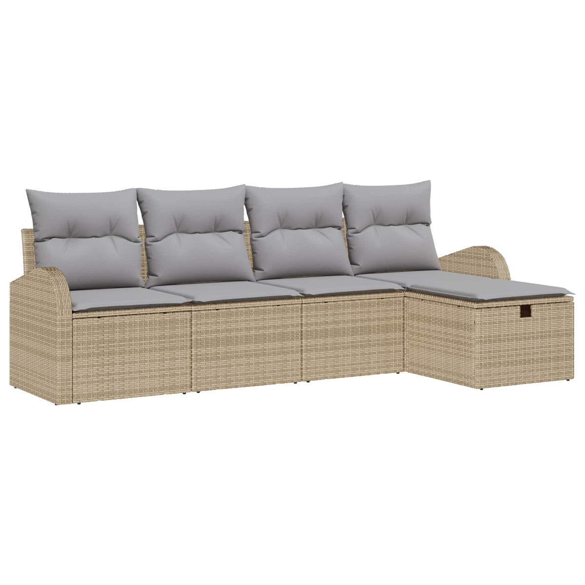 Set sofe 5 kom. Bež i svijetlo siva poliratan 234 x 117 x 85 cm