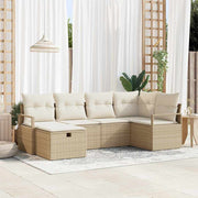 Set sofe 6 kom. 6-Broj sjedala Bež i krema poliratan 232 x 122 x 85 cm