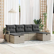 Set sofe 6 kom. 6-Broj sjedala Svijetlo siva poliratan Svjetlosiva 230 x 117 x 85 cm