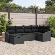 Set sofe 6 kom. Crna poliratan 233.5 x 123.5 x 69 cm