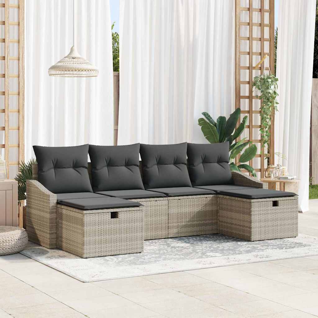 Sjedeća garnitura za vrt 6 kom. poliratan Crna 233 x 117 x 85 cm