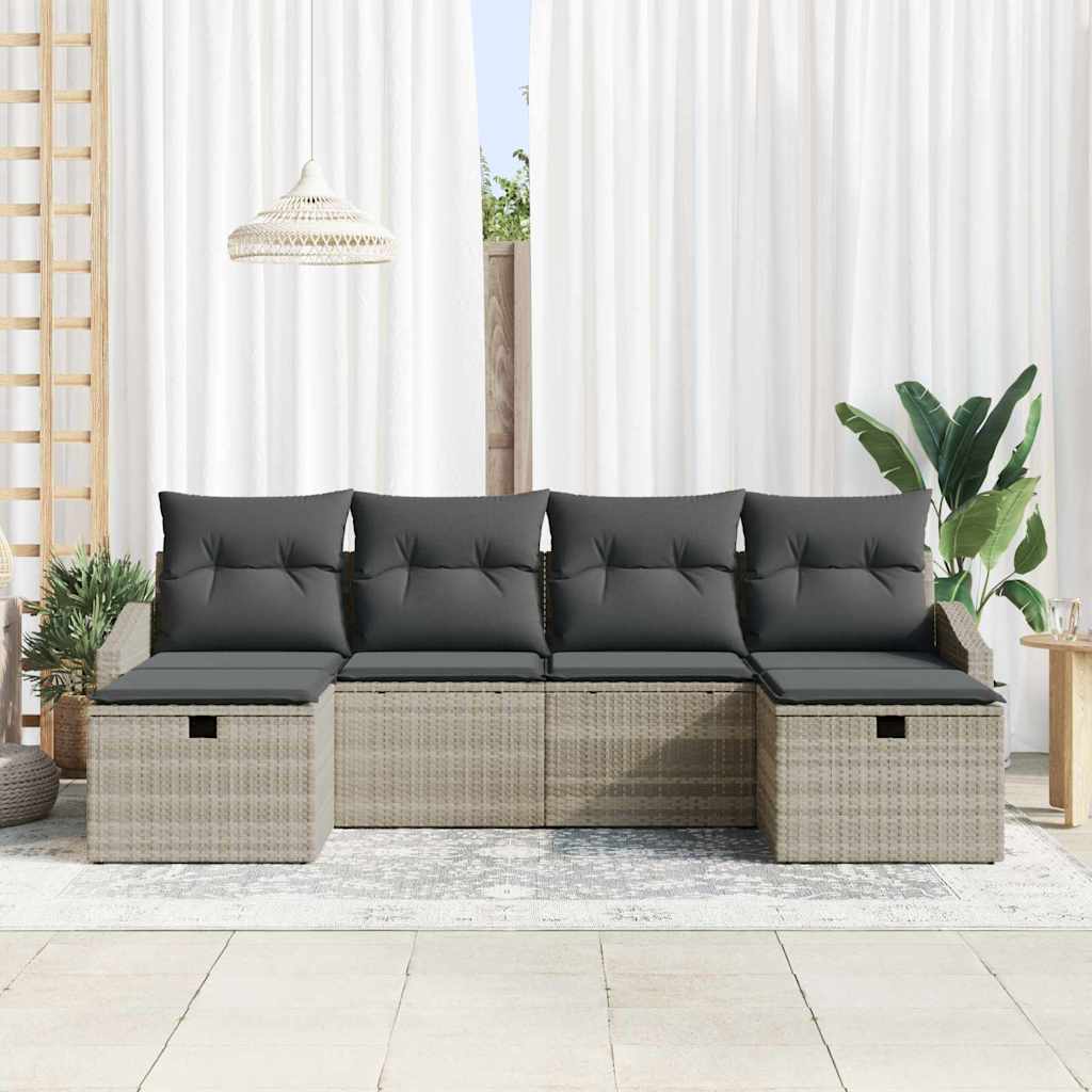 Sjedeća garnitura za vrt 6 kom. poliratan Crna 233 x 117 x 85 cm