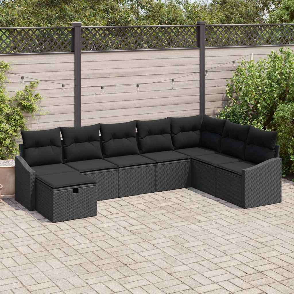 Sjedeća garnitura za vrt 8 kom. poliratan Siva 288,5 x 178,5 x 85 cm