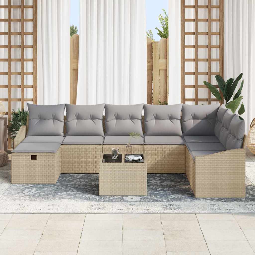 Sjedeća garnitura za vrt 9 kom. poliratan Crna 55 x 55 x 37 cm