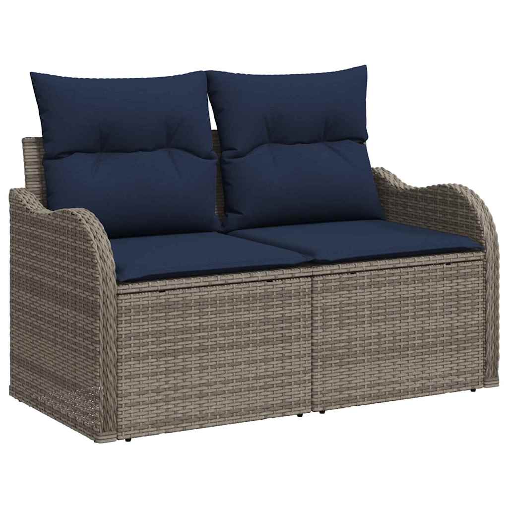Sjedeća garnitura za vrt 8 kom. Siva poliratan Smeđa 287,5 x 122,5 x 85 cm