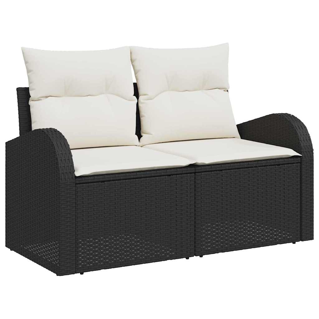 Sjedeća garnitura za vrt 7 kom. Crna poliratan 234 x 124 x 85 cm