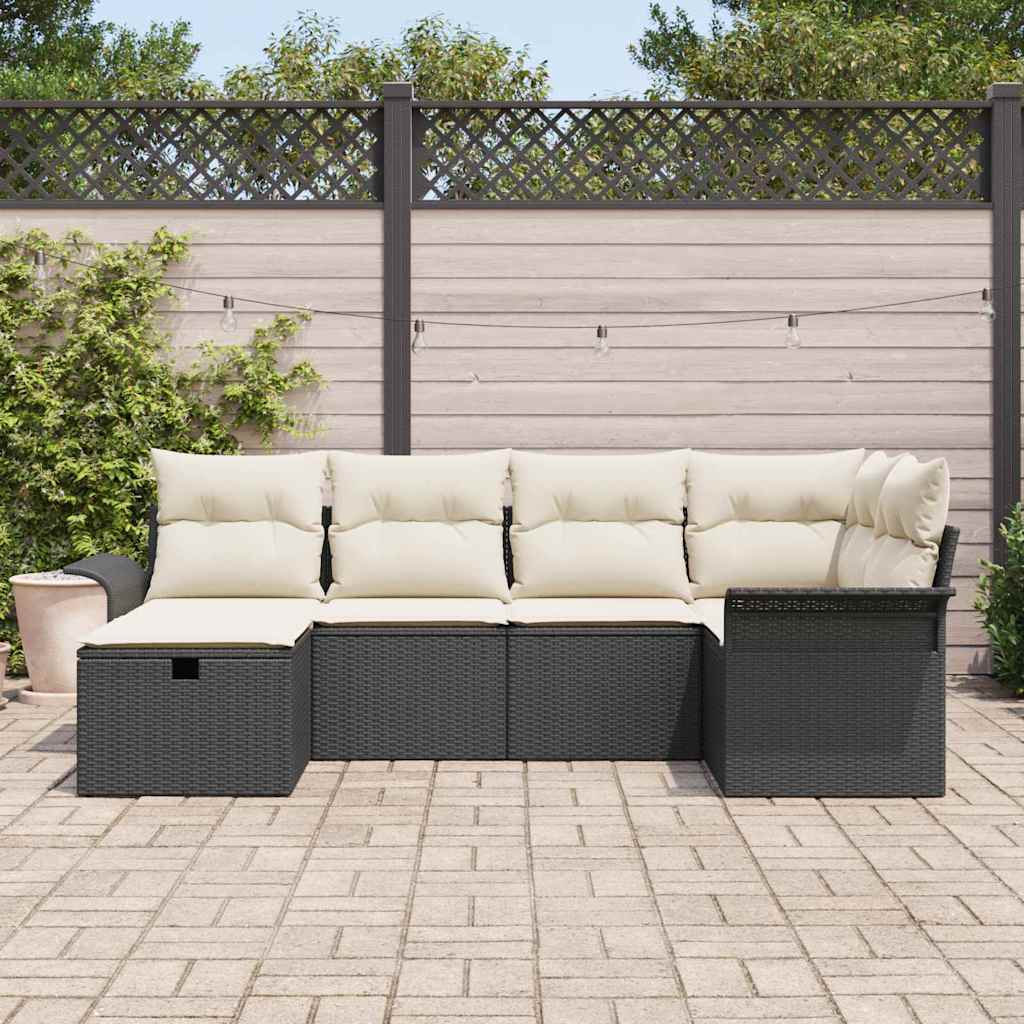 Sjedeća garnitura za vrt 6 kom. Poli ratan Svjetlosiva 242,5 x 132,5 x 85 cm