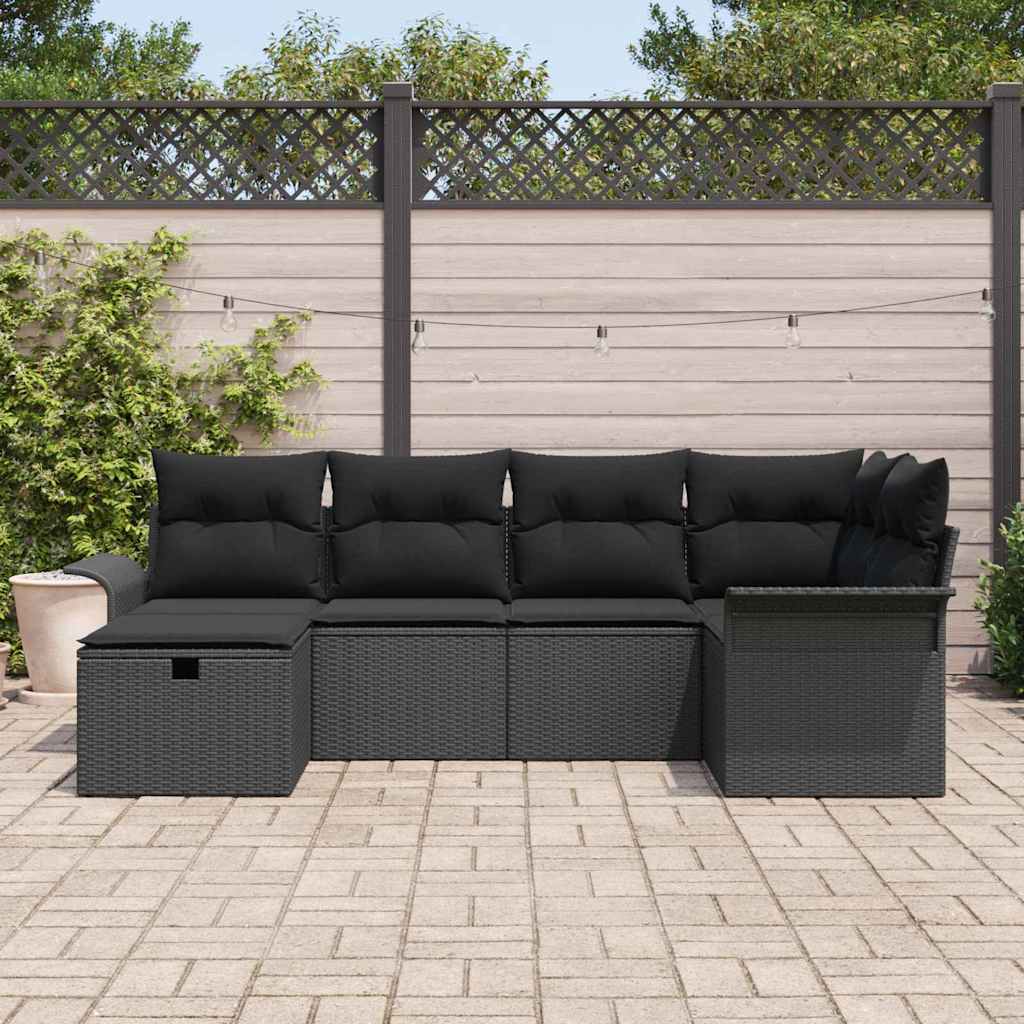 Sjedeća garnitura za vrt 6 kom. Poli ratan Siva 242,5 x 132,5 x 85 cm