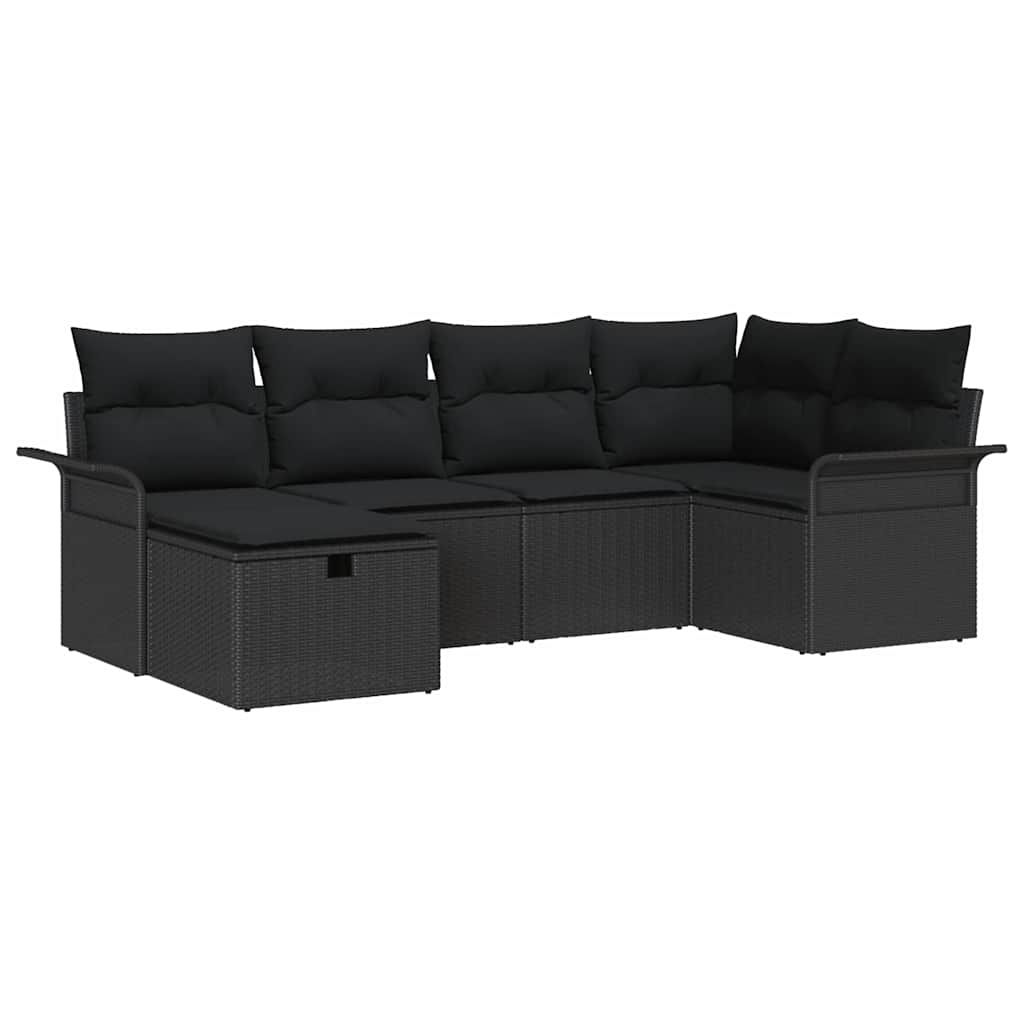 Sjedeća garnitura za vrt 6 kom. Poli ratan Siva 242,5 x 132,5 x 85 cm