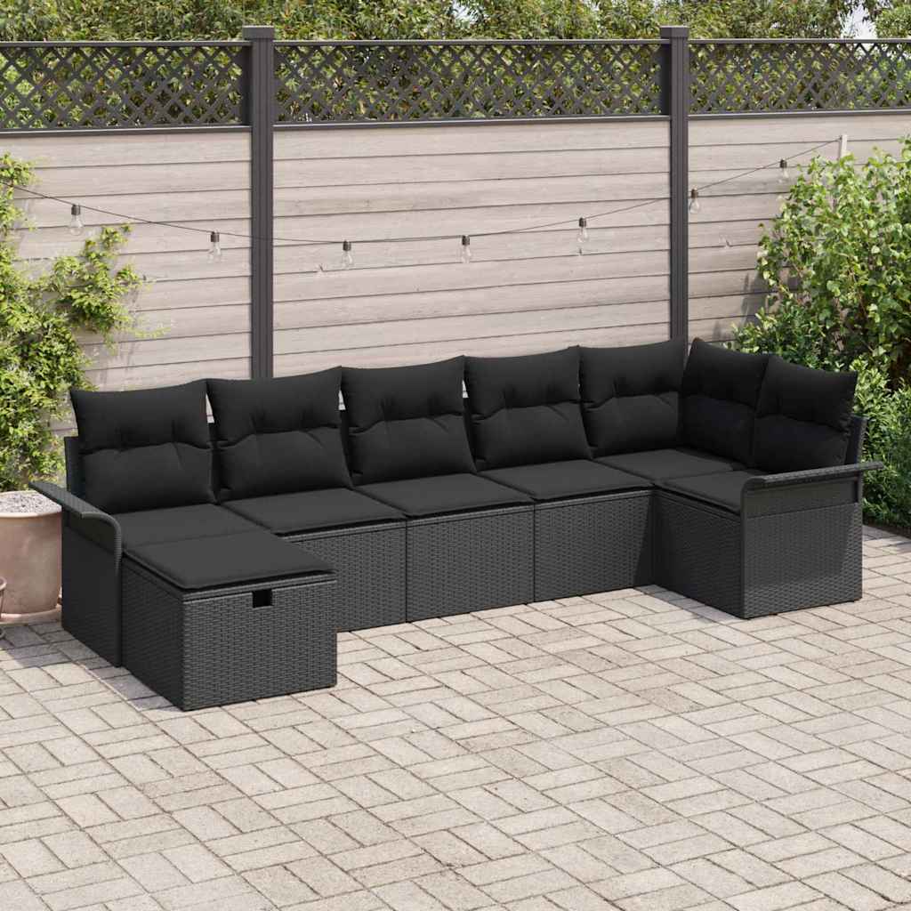 Sjedeća garnitura za vrt 7 kom. Poli ratan Bež 297,5 x 132,5 x 85 cm