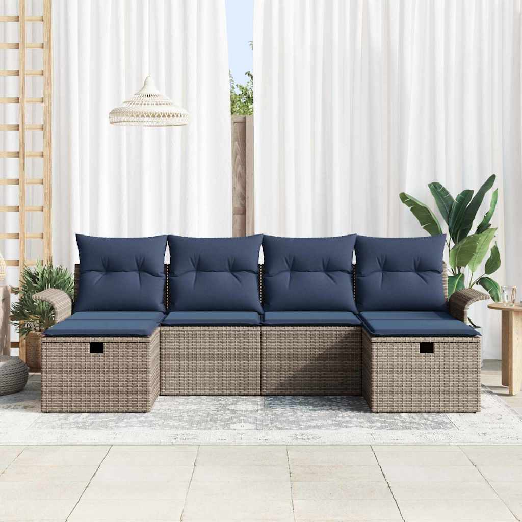 Sjedeća garnitura za vrt 6 kom. Poli ratan Bež 251 x 117 x 85 cm