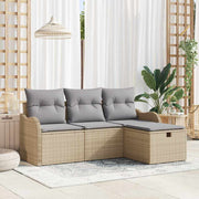Sjedeća garnitura za vrt 4 kom. Poli ratan Svjetlosiva 176 x 117 x 85 cm