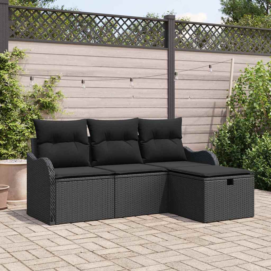 Sjedeća garnitura za vrt 4 kom. Poli ratan Siva 176 x 117 x 85 cm