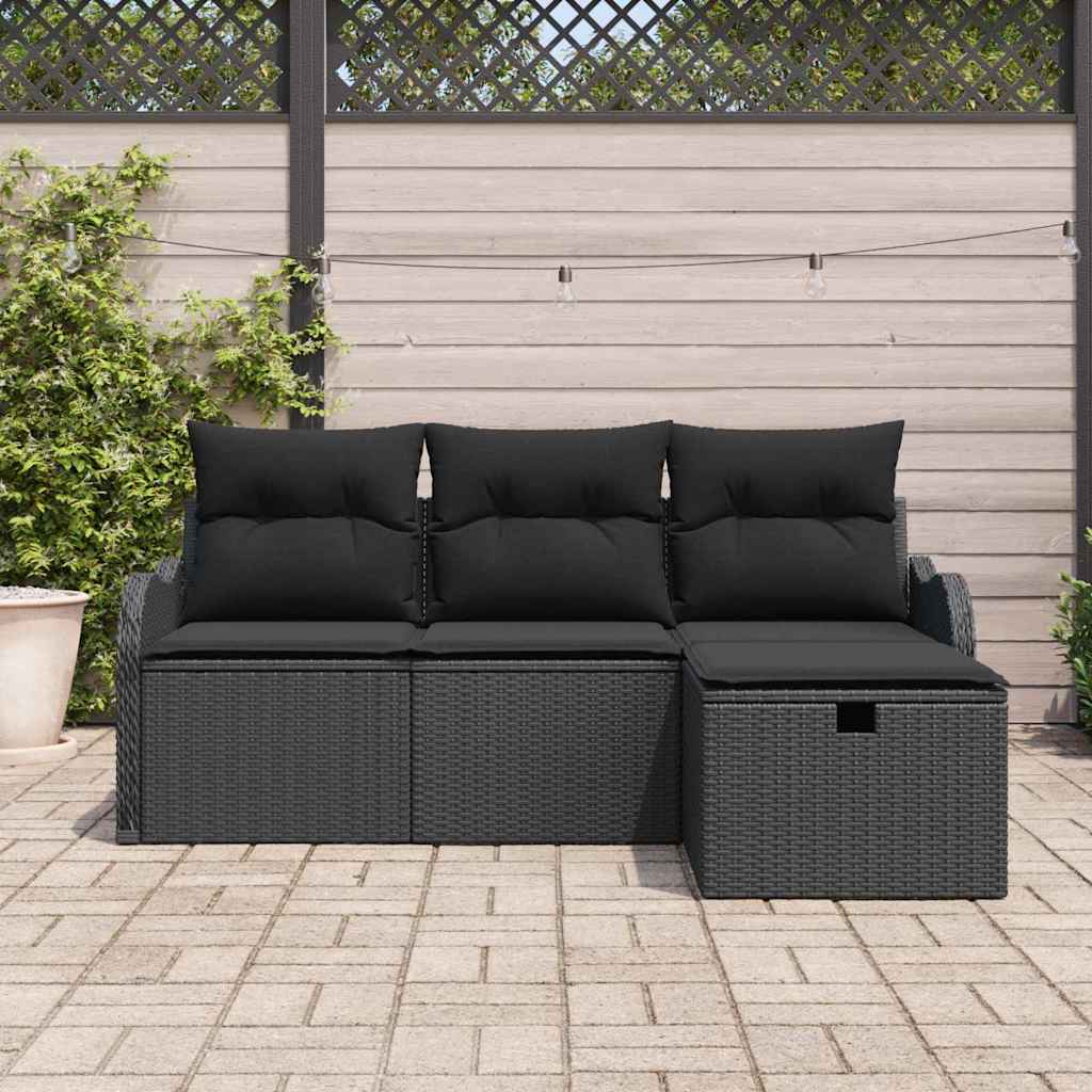 Sjedeća garnitura za vrt 4 kom. Poli ratan Siva 176 x 117 x 85 cm