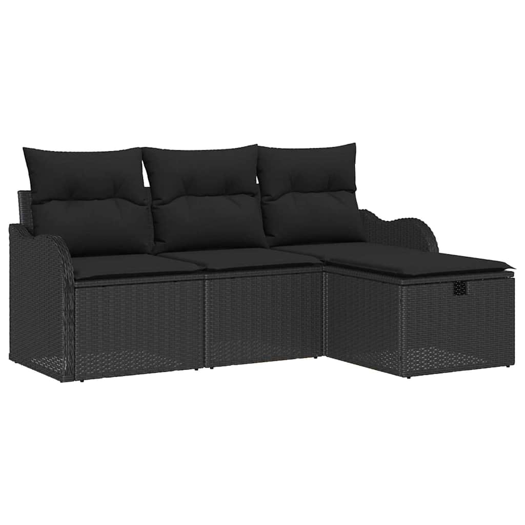 Sjedeća garnitura za vrt 4 kom. Poli ratan Siva 176 x 117 x 85 cm
