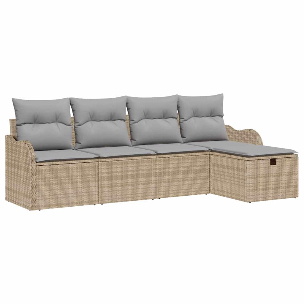 Sjedeća garnitura za vrt 5 kom. Poli ratan Bež 231 x 117 x 85 cm