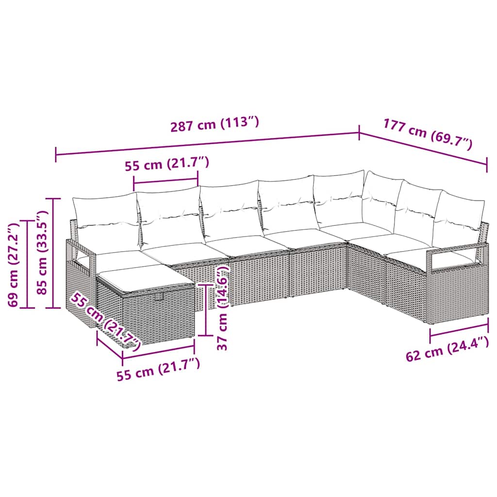 Set sofe s jastukom 5 pcs poliratan