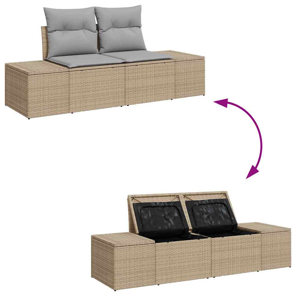 Sjedeća garnitura za vrt 7 pcs Bež poliratan