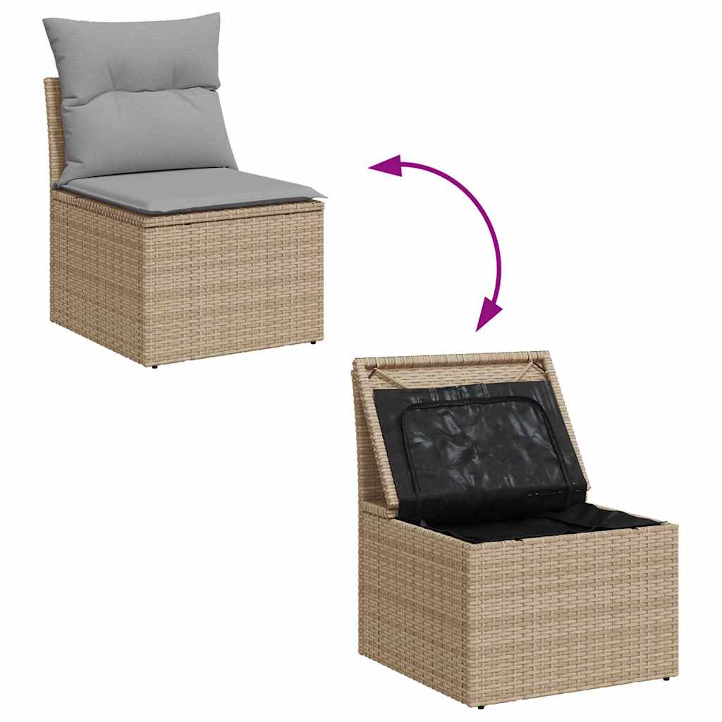 Sjedeća garnitura za vrt 7 pcs Bež poliratan