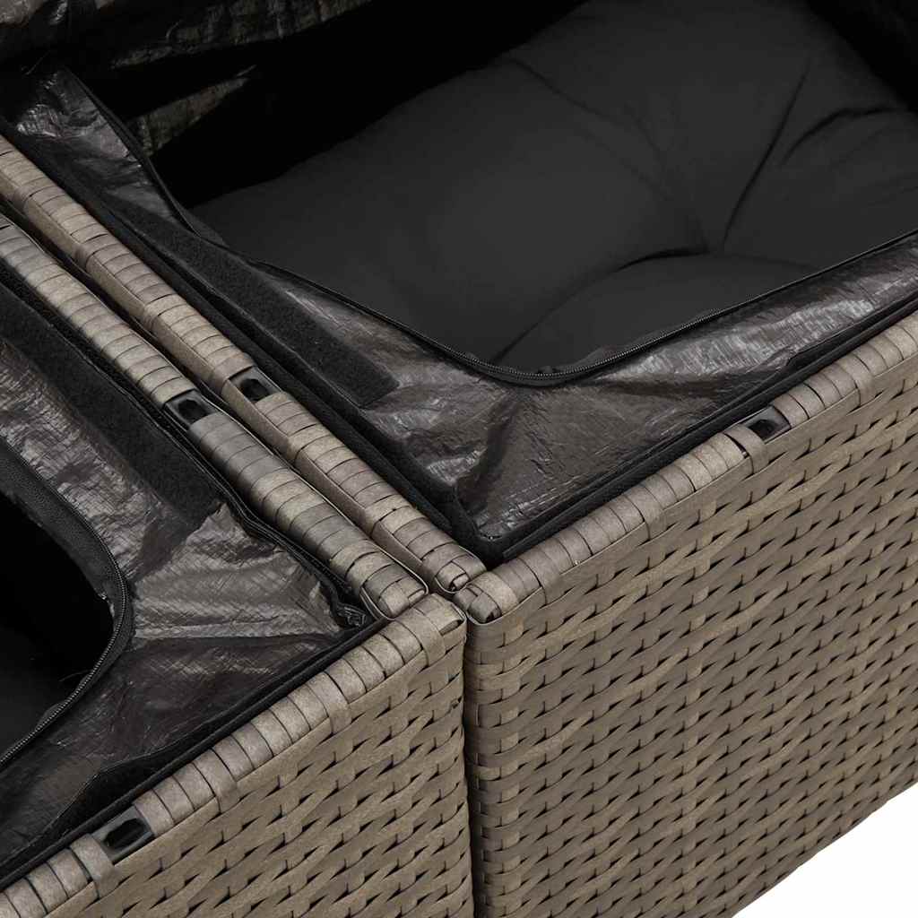 Sjedeća garnitura za vrt 6 pcs Siva poliratan
