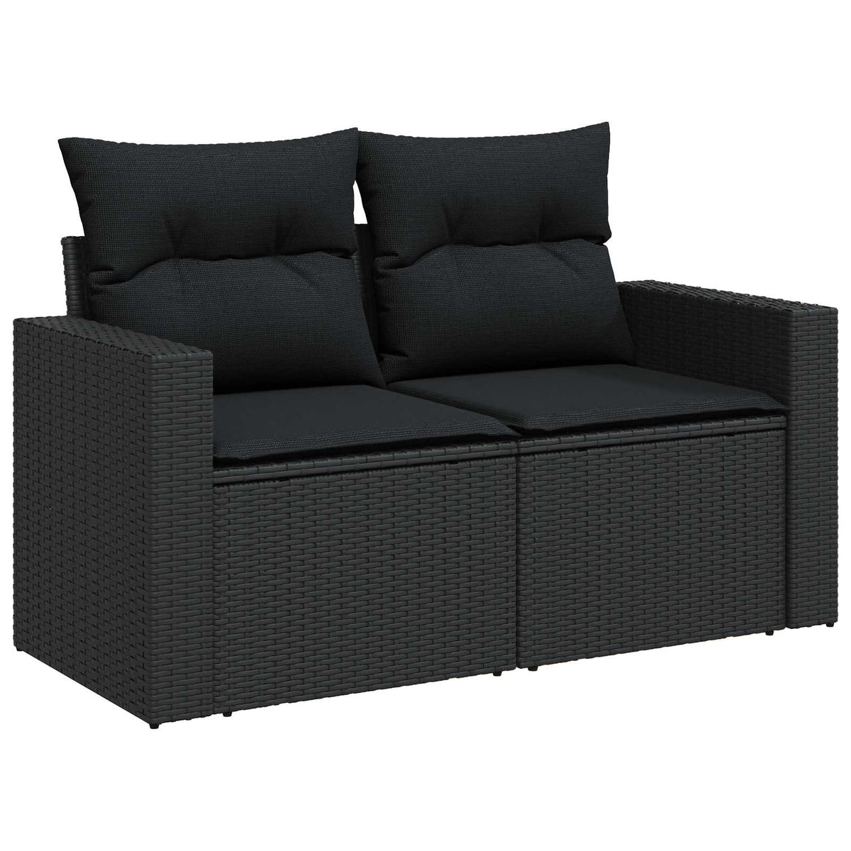 Sjedeća garnitura za vrt 10 kom. Crna poliratan 90 x 55 x 71 cm