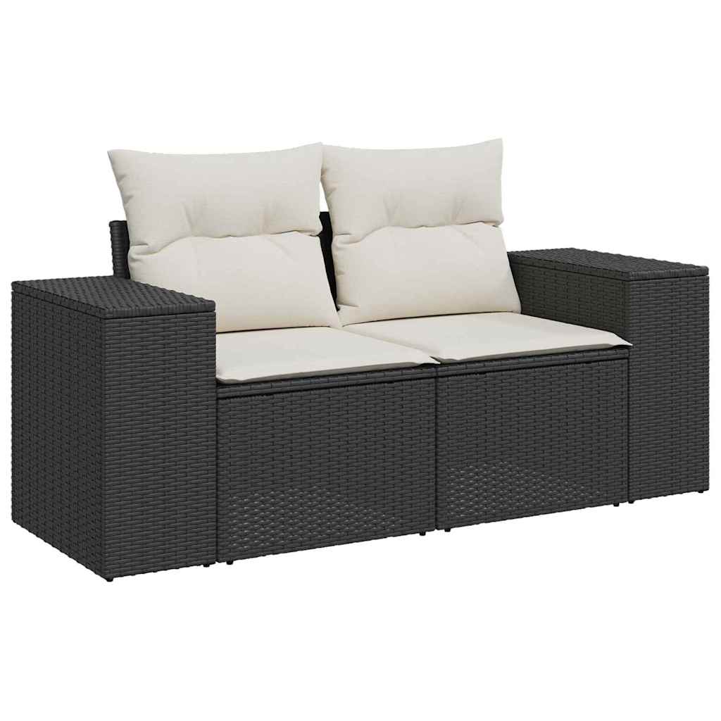 Sjedeća garnitura za vrt 9 kom. Crna Poli ratan 221 x 62 x 85 cm