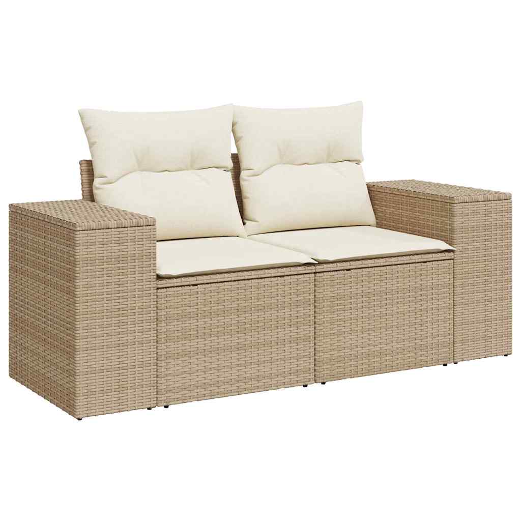 Sjedeća garnitura za vrt 9 kom. Bež Poli ratan 221 x 62 x 85 cm
