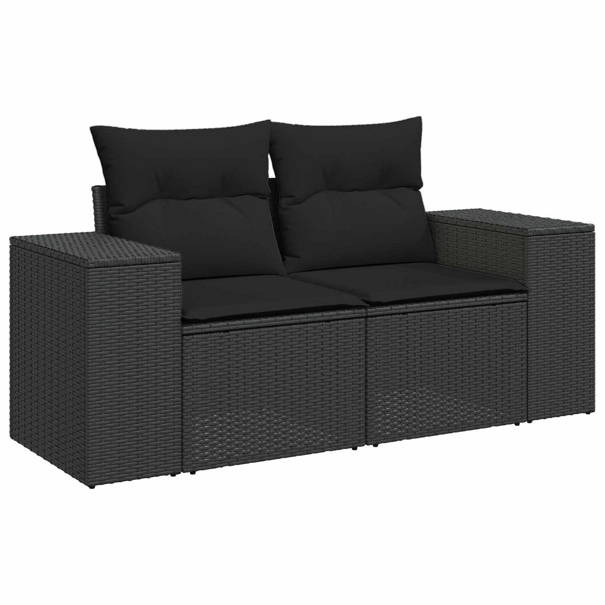 Sjedeća garnitura za vrt 10 kom. Crna poliratan 310 x 145 x 85 cm