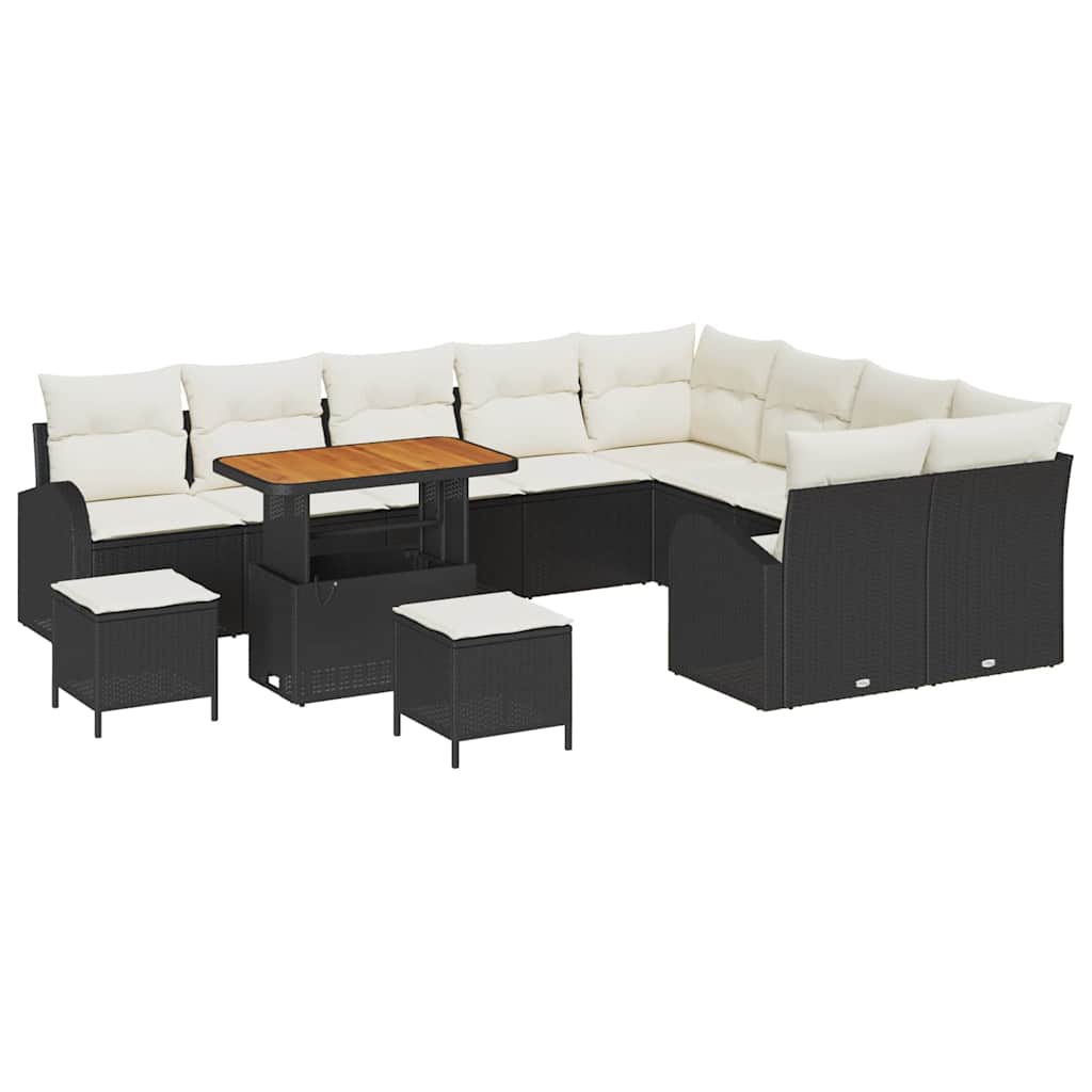 Sjedeća garnitura za vrt 12 kom. Crna poliratan 289 x 234 x 85 cm
