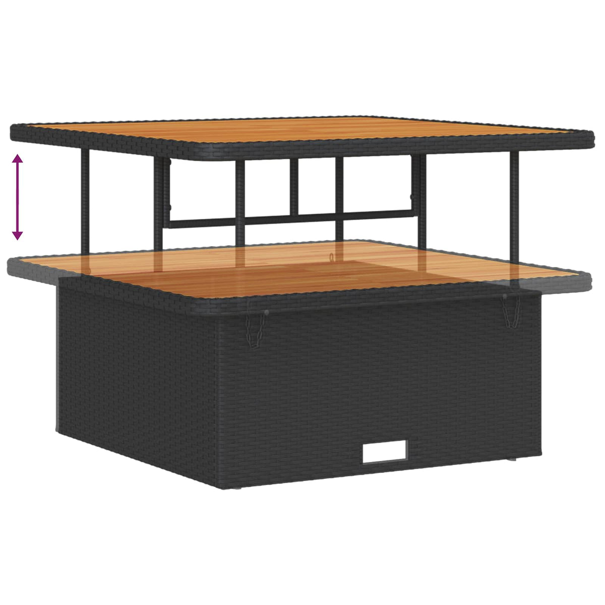 Sjedeća garnitura za vrt 8 kom. Crna poliratan 100 x 100 x 71 cm