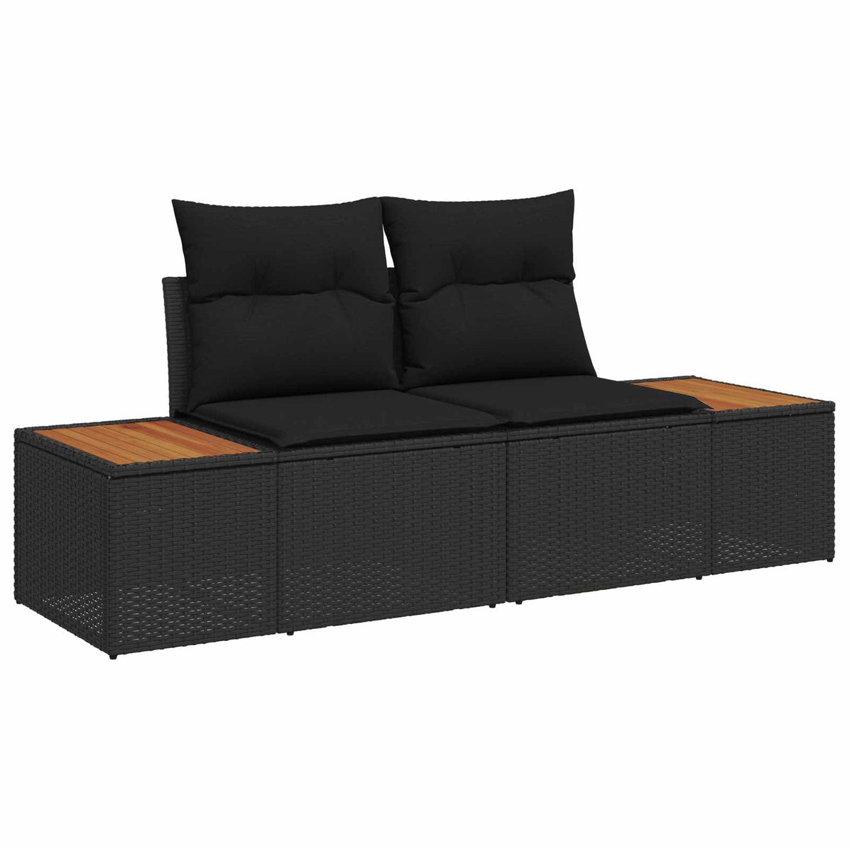 Sjedeća garnitura za vrt 9 kom. 8-Broj sjedala Crna 173 x 62 x 85 cm