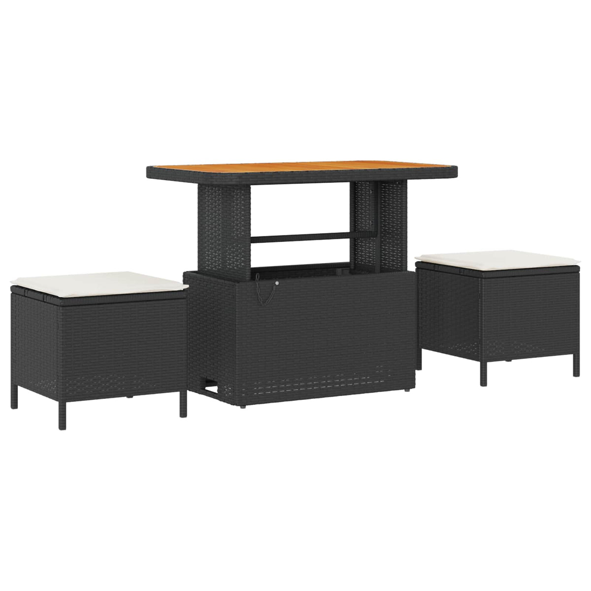 Sjedeća garnitura za vrt 10 kom. 9-Broj sjedala Crna i Krema 228 x 62 x 85 cm