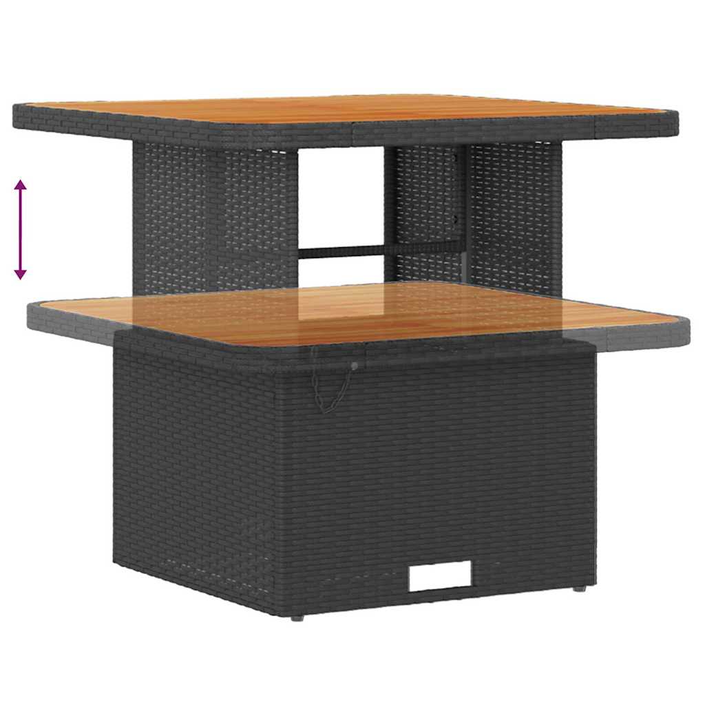 Sjedeća garnitura za vrt 9 kom. 6-Broj sjedala Crna i Krema 80 x 80 x 71 cm