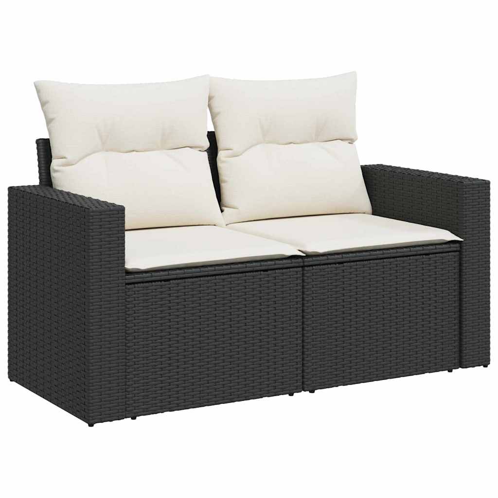 Sjedeća garnitura za vrt 10 kom. 7-Broj sjedala Crna i Krema 212.5 x 212.5 x 85 cm