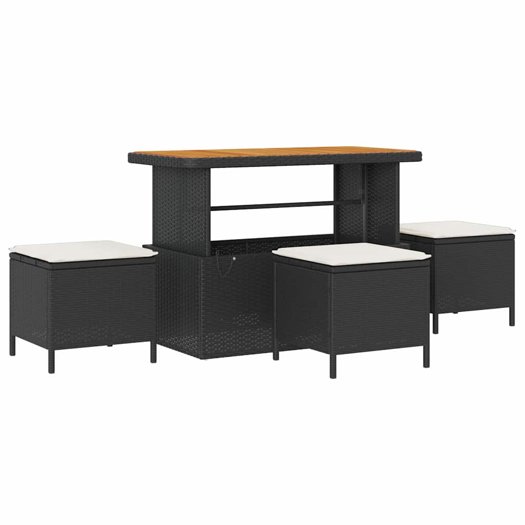 Sjedeća garnitura za vrt 10 kom. 7-Broj sjedala Crna i Krema 212.5 x 212.5 x 85 cm