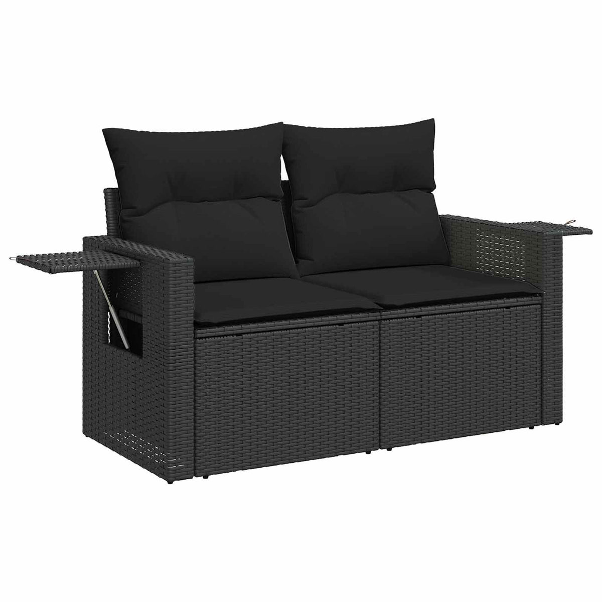 Sjedeća garnitura za vrt 9 kom. 6-Broj sjedala Crna poliratan 80 x 80 x 71 cm