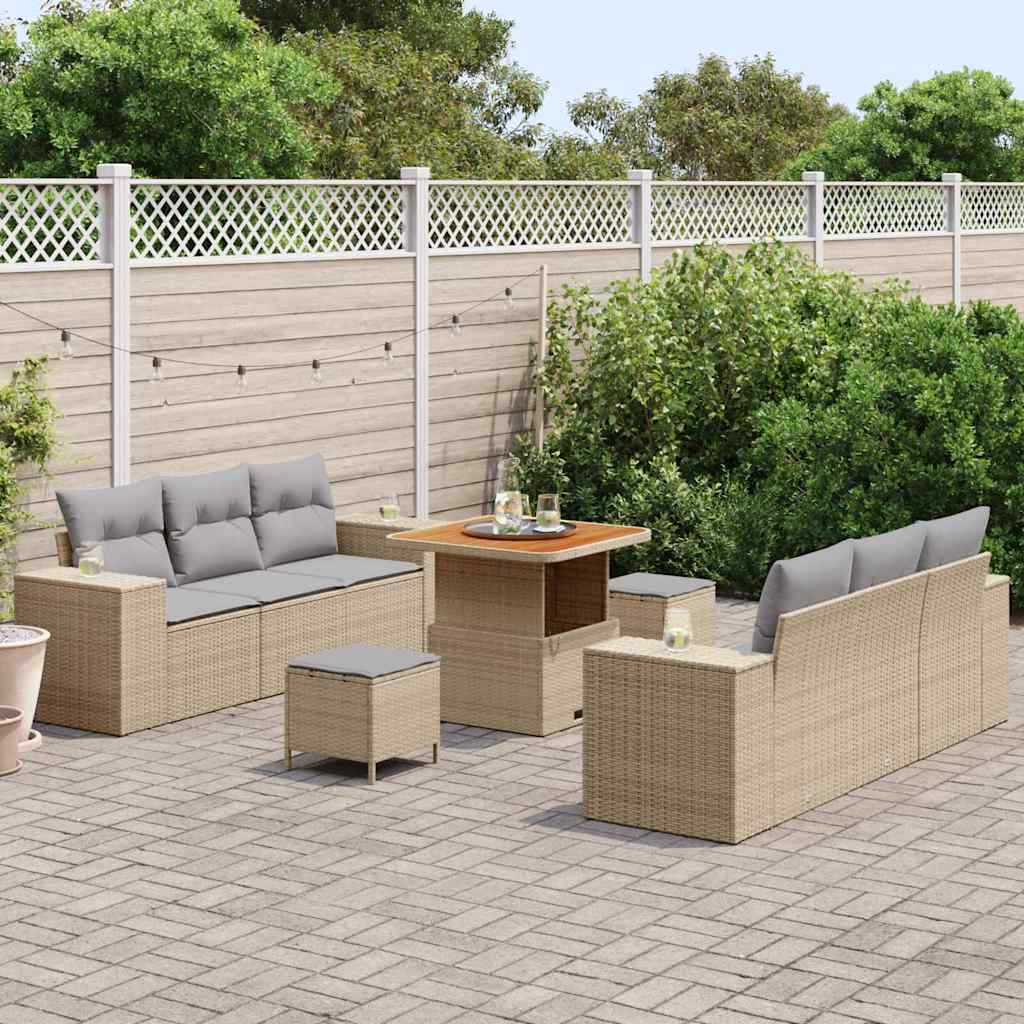 Sjedeća garnitura za vrt Bež i svijetlo siva 221 x 204 x 85 cm