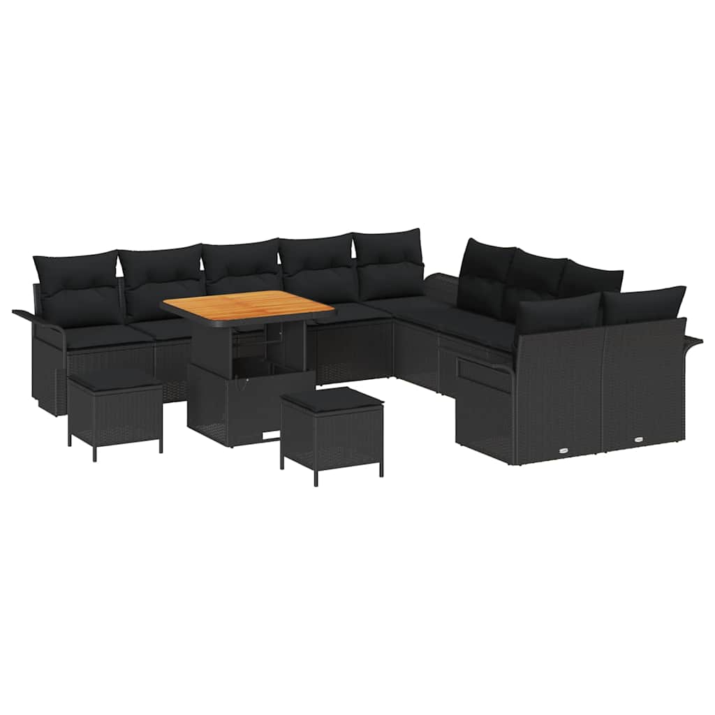 Sjedeća garnitura za vrt 13 kom. 12-Broj sjedala Crna 80 x 80 x 71 cm