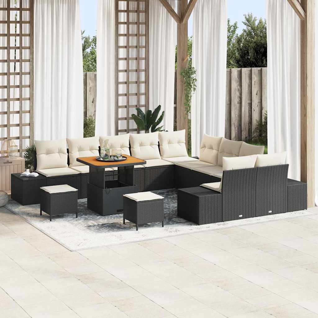 Sjedeća garnitura za vrt 13 kom. 12-Broj sjedala Crna 80 x 80 x 71 cm