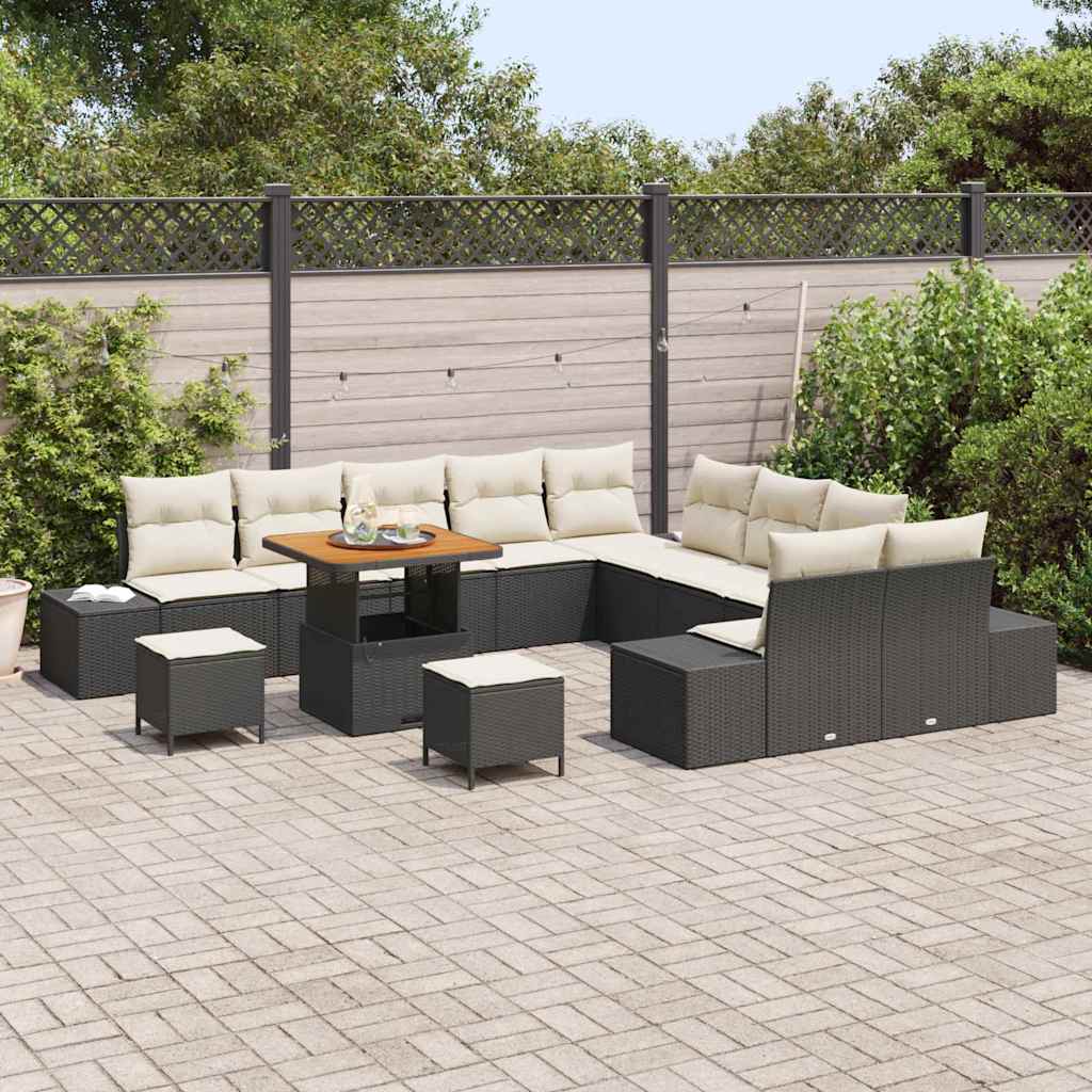 Sjedeća garnitura za vrt 13 kom. 12-Broj sjedala Crna 80 x 80 x 71 cm
