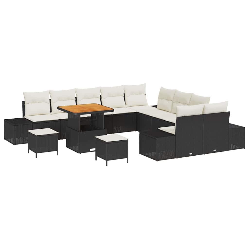 Sjedeća garnitura za vrt 13 kom. 12-Broj sjedala Crna 80 x 80 x 71 cm