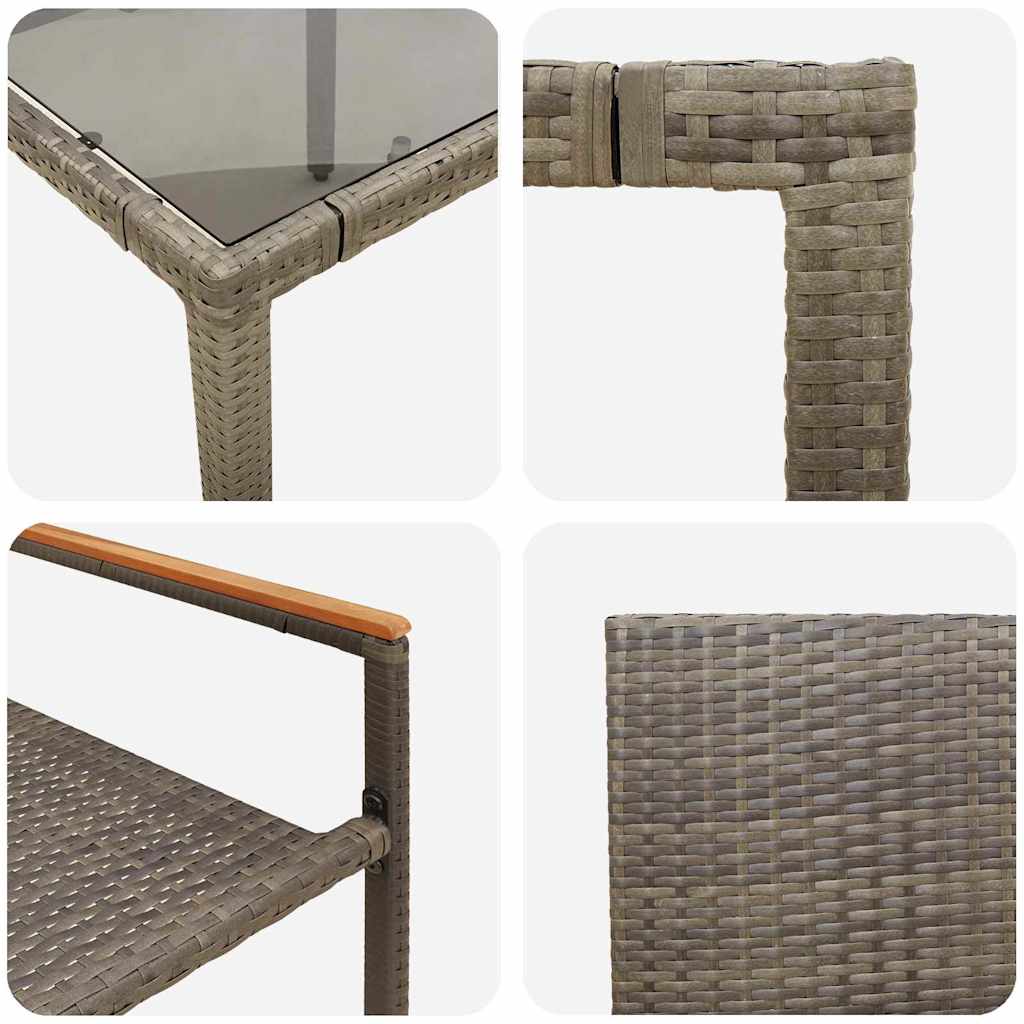 Vrtni set za objed 5 kom. Siva poliratan 150 x 90 x 75 cm