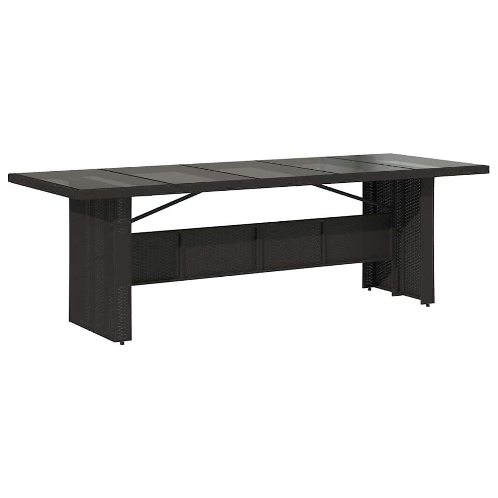 Vrtni set za objed 9 kom. Crna poliratan 240 x 90 x 75 cm