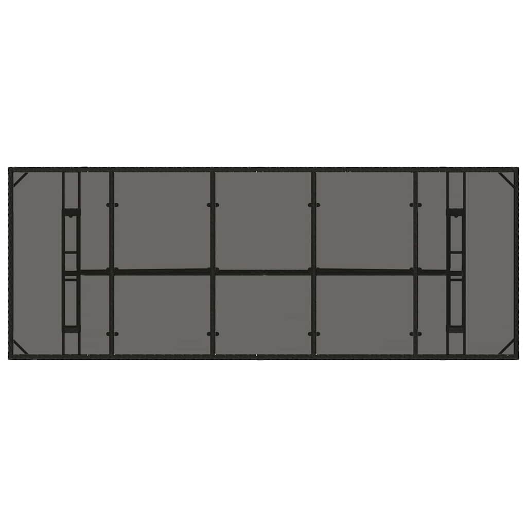 Vrtni set za objed 9 kom. Crna poliratan 240 x 90 x 75 cm